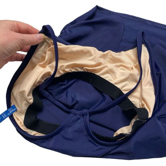 Melika Tankini Top and Bottoms Blue Sz L Made in USA NWT - Picture 12 of 15